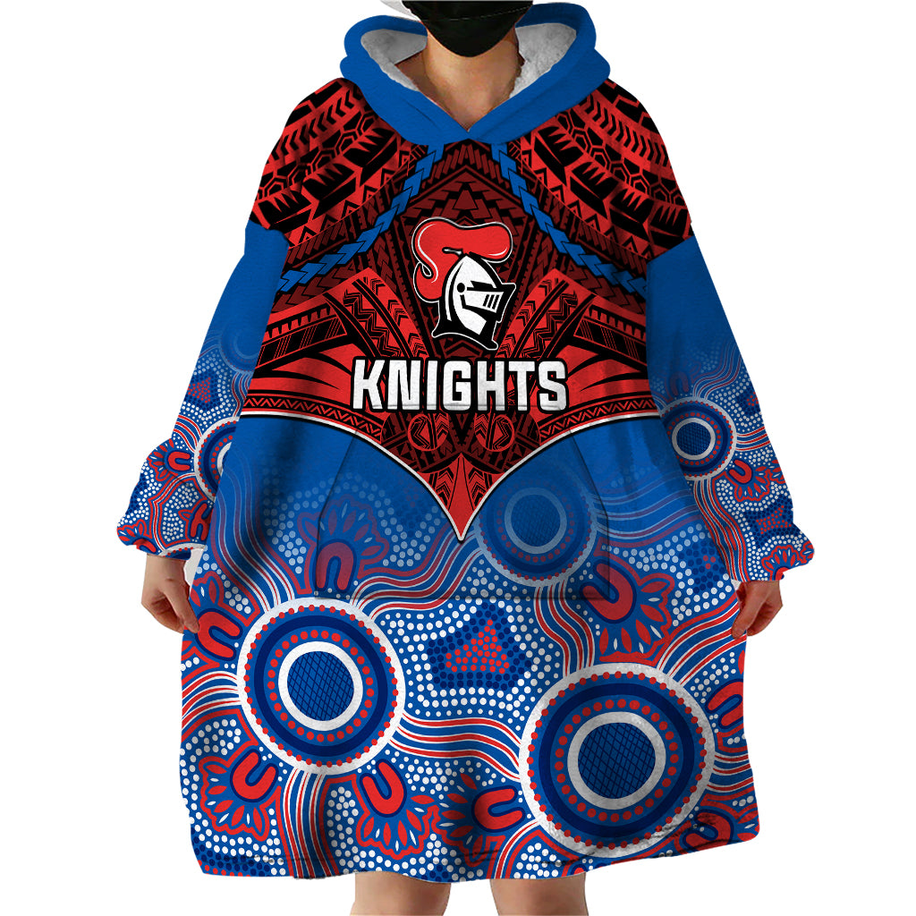 personalised-knights-rugby-wearable-blanket-hoodie-aboriginal-mix-polynesian-pattern