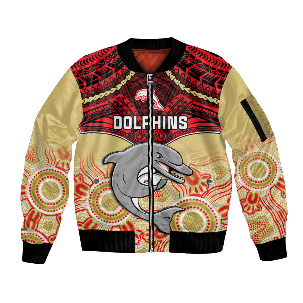dolphins-rugby-sleeve-zip-bomber-jacket-aboriginal-mix-polynesian-pattern