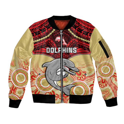 dolphins-rugby-sleeve-zip-bomber-jacket-aboriginal-mix-polynesian-pattern
