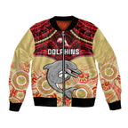 personalised-dolphins-rugby-bomber-jacket-aboriginal-mix-polynesian-pattern