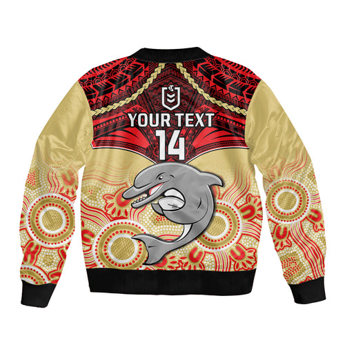 personalised-dolphins-rugby-bomber-jacket-aboriginal-mix-polynesian-pattern