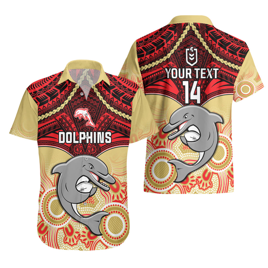 personalised-dolphins-rugby-hawaiian-shirt-aboriginal-mix-polynesian-pattern