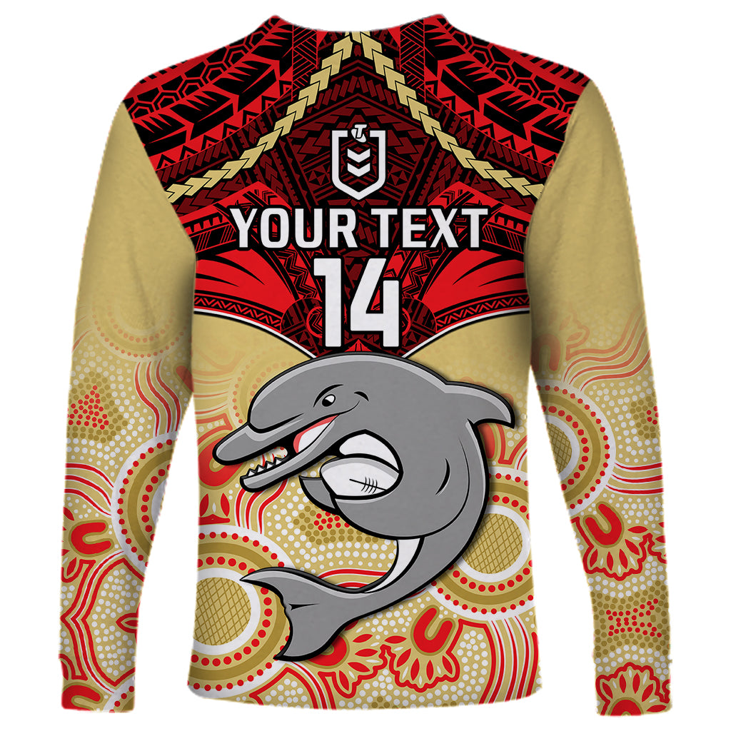 personalised-dolphins-rugby-long-sleeve-shirt-aboriginal-mix-polynesian-pattern