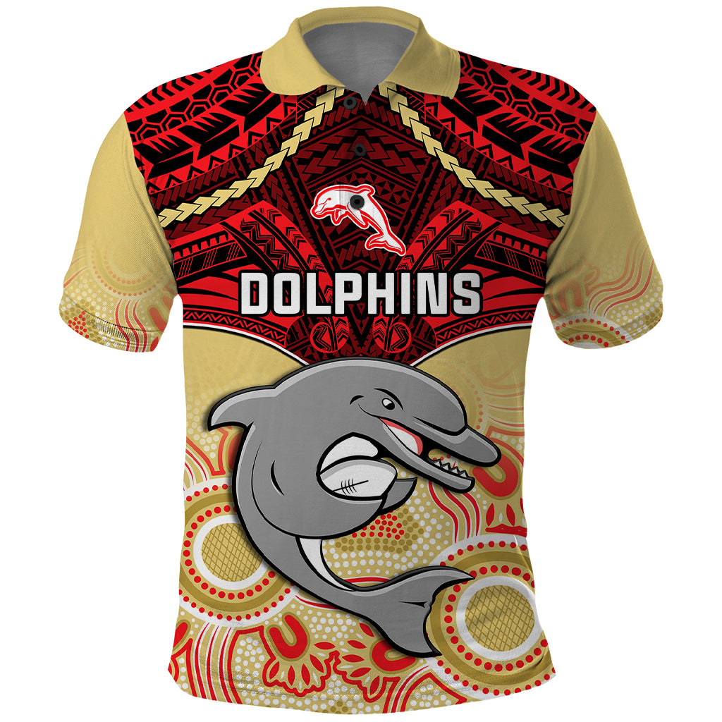 personalised-dolphins-rugby-polo-shirt-aboriginal-mix-polynesian-pattern
