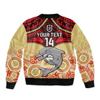 personalised-dolphins-rugby-sleeve-zip-bomber-jacket-aboriginal-mix-polynesian-pattern