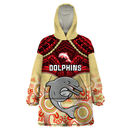 personalised-dolphins-rugby-wearable-blanket-hoodie-aboriginal-mix-polynesian-pattern
