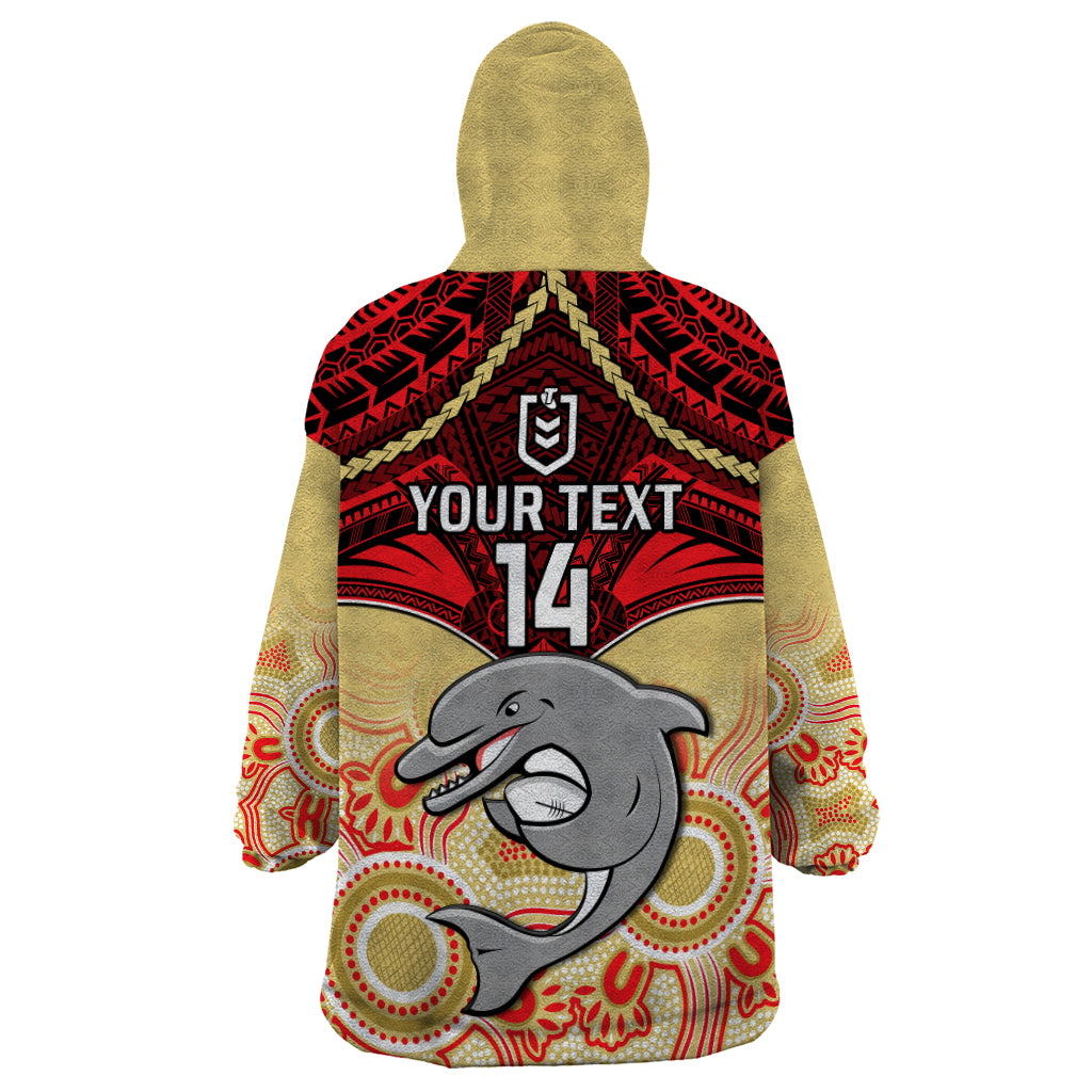 personalised-dolphins-rugby-wearable-blanket-hoodie-aboriginal-mix-polynesian-pattern