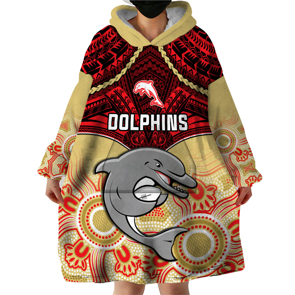 personalised-dolphins-rugby-wearable-blanket-hoodie-aboriginal-mix-polynesian-pattern