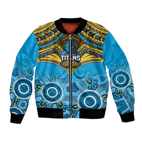 personalised-titans-rugby-bomber-jacket-aboriginal-mix-polynesian-pattern
