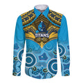 personalised-titans-rugby-long-sleeve-button-shirt-aboriginal-mix-polynesian-pattern