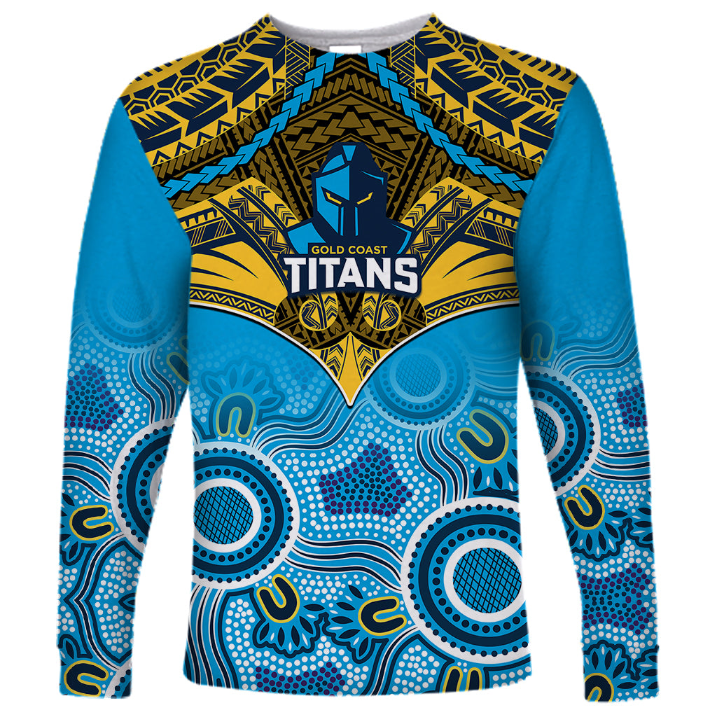 personalised-titans-rugby-long-sleeve-shirt-aboriginal-mix-polynesian-pattern