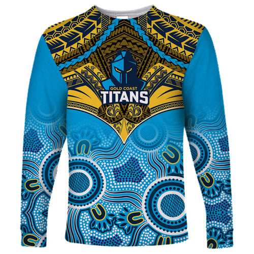 personalised-titans-rugby-long-sleeve-shirt-aboriginal-mix-polynesian-pattern