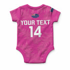 Custom New Zealand Silver Fern Rugby Baby Onesie Go Aotearoa - Pink Version