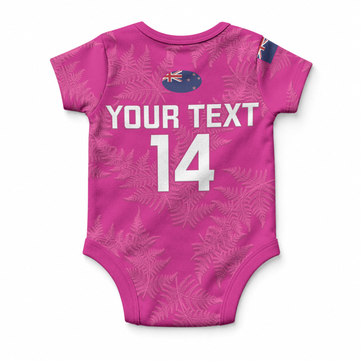 Custom New Zealand Silver Fern Rugby Baby Onesie Go Aotearoa - Pink Version
