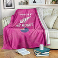Custom New Zealand Silver Fern Rugby Blanket Go Aotearoa - Pink Version