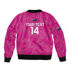 Custom New Zealand Silver Fern Rugby Bomber Jacket Go Aotearoa - Pink Version