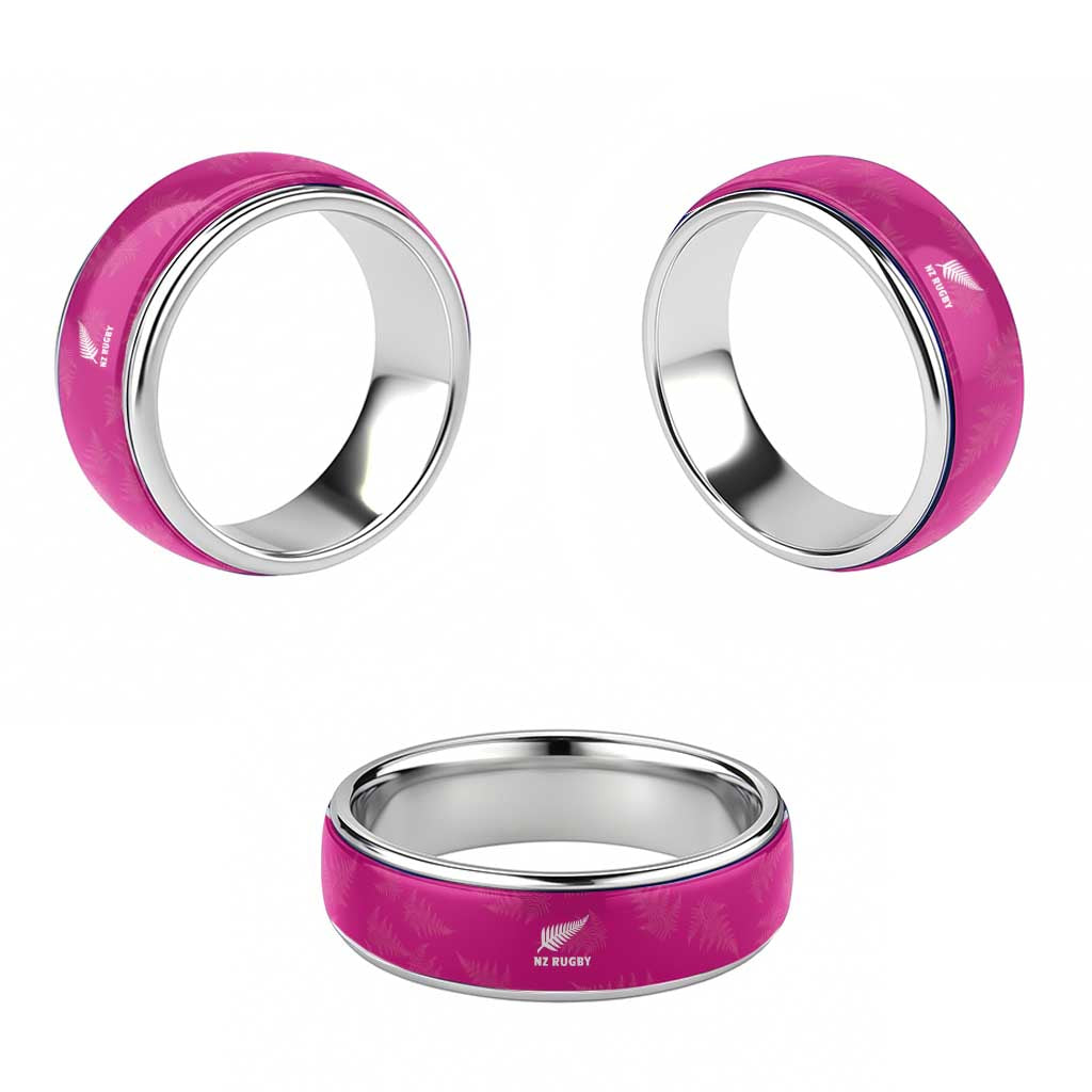 New Zealand Silver Fern Rugby Classic Ring Go Aotearoa Champions Pink - Aussie Hoodie