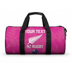 Custom New Zealand Silver Fern Rugby Duffle Bag Go Aotearoa - Pink Version