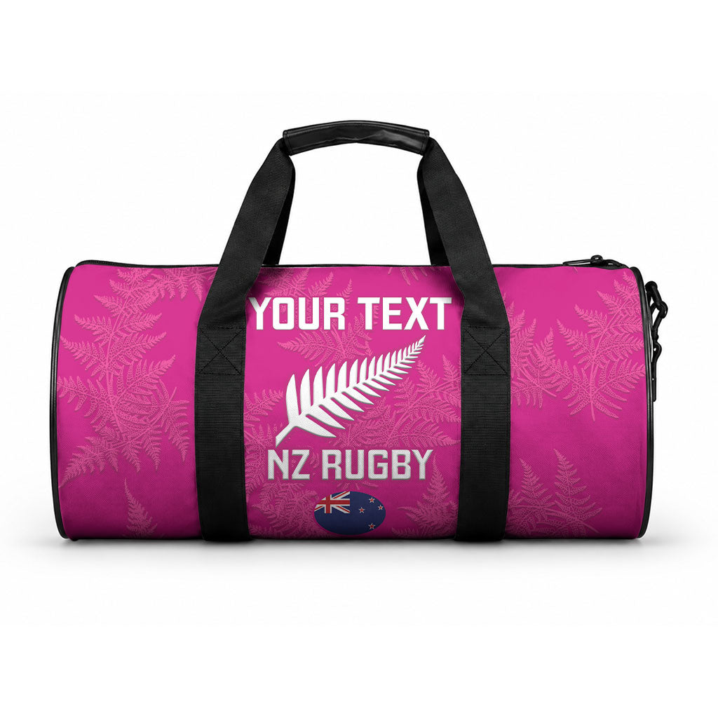 Custom New Zealand Silver Fern Rugby Duffle Bag Go Aotearoa - Pink Version