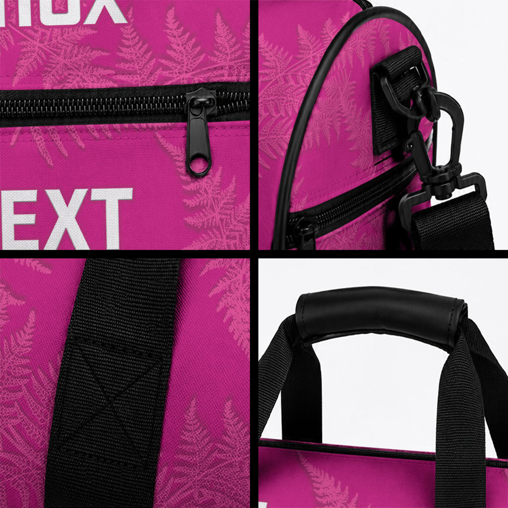 Custom New Zealand Silver Fern Rugby Duffle Bag Go Aotearoa - Pink Version