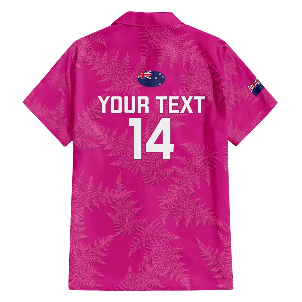 Custom New Zealand Silver Fern Rugby Family Matching Summer Maxi Dress and Hawaiian Shirt Go Aotearoa - Pink Version