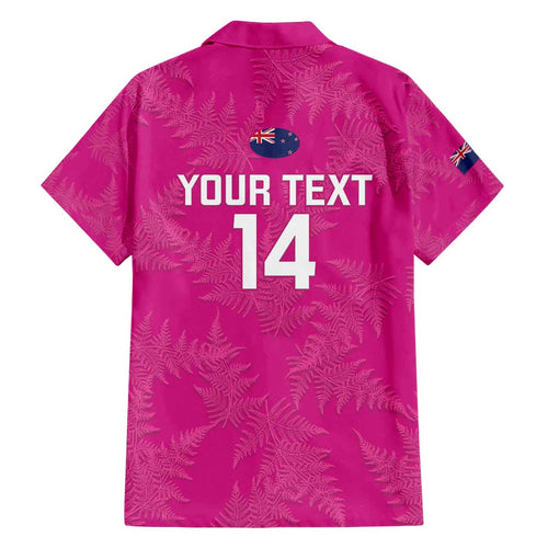 Custom New Zealand Silver Fern Rugby Family Matching Summer Maxi Dress and Hawaiian Shirt Go Aotearoa - Pink Version