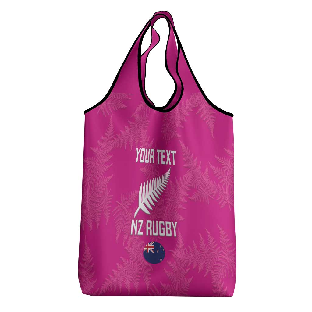 Custom New Zealand Silver Fern Rugby Grocery Bag Go Aotearoa - Pink Version
