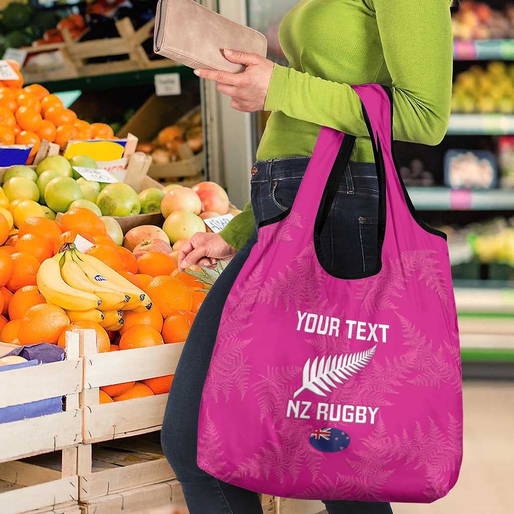 Custom New Zealand Silver Fern Rugby Grocery Bag Go Aotearoa - Pink Version
