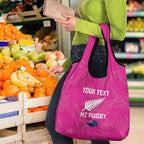 Custom New Zealand Silver Fern Rugby Grocery Bag Go Aotearoa - Pink Version