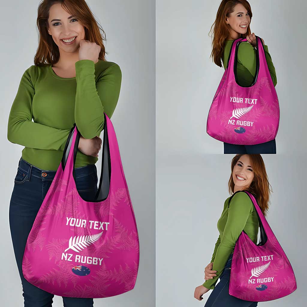 Custom New Zealand Silver Fern Rugby Grocery Bag Go Aotearoa - Pink Version