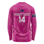 Custom New Zealand Silver Fern Rugby Long Sleeve Shirt Go Aotearoa - Pink Version