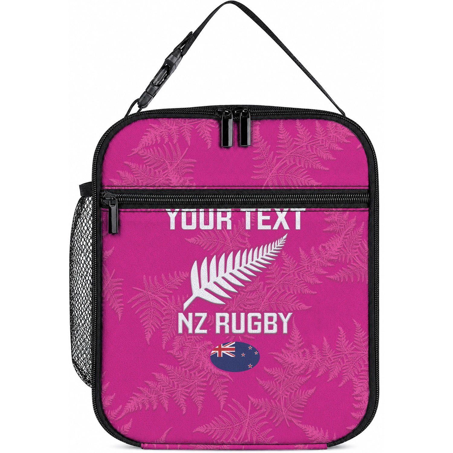 Custom New Zealand Silver Fern Rugby Lunch Bag Go Aotearoa - Pink Version