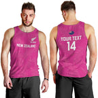 Custom New Zealand Silver Fern Rugby Men Tank Top Go Aotearoa - Pink Version