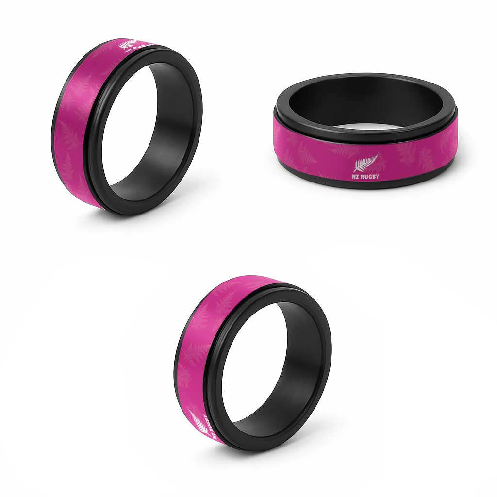 New Zealand Silver Fern Rugby Spinner Ring Go Aotearoa Champions Pink - Aussie Hoodie