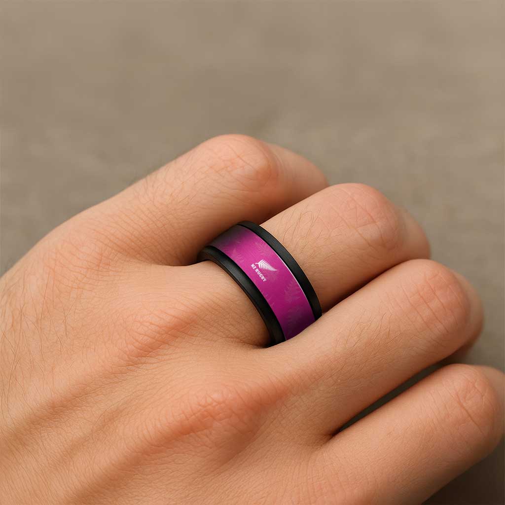 New Zealand Silver Fern Rugby Spinner Ring Go Aotearoa Champions Pink - Aussie Hoodie