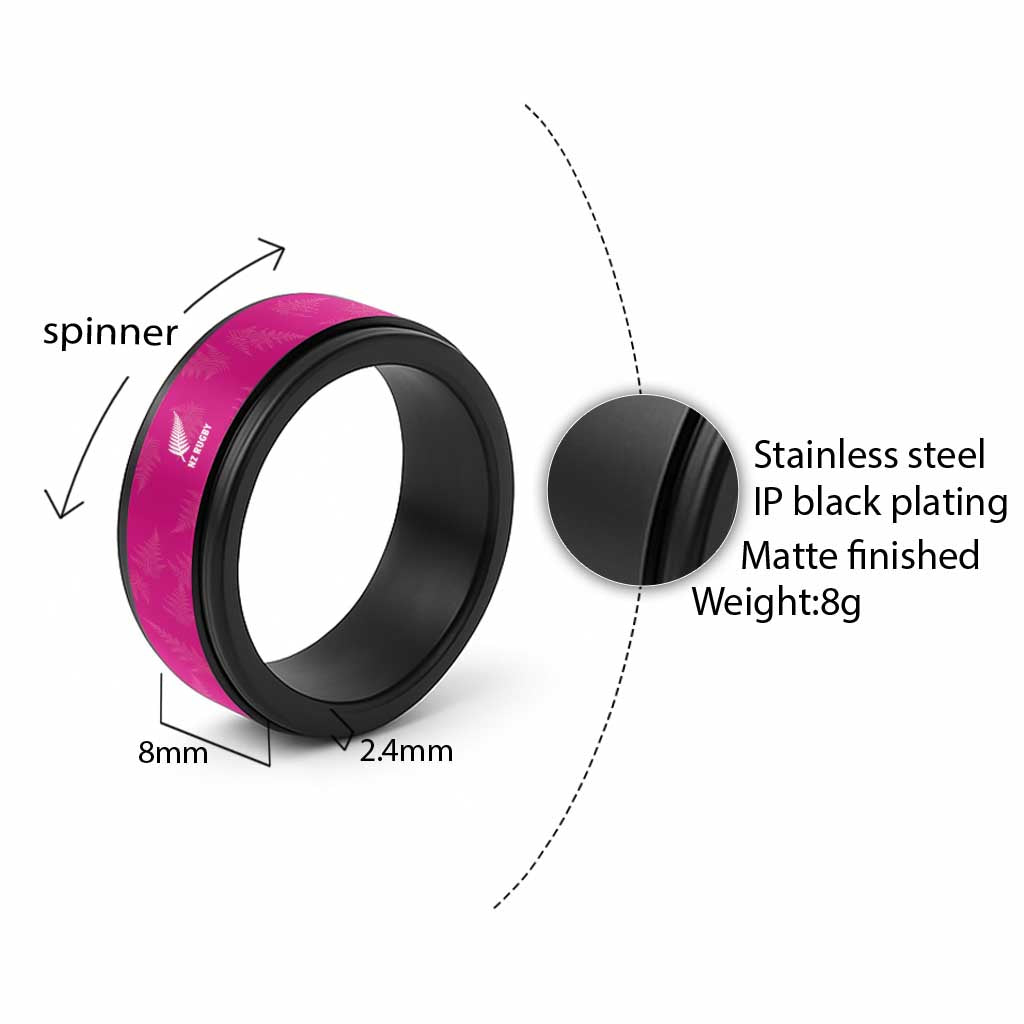 New Zealand Silver Fern Rugby Spinner Ring Go Aotearoa Champions Pink - Aussie Hoodie