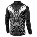 Kia Kaha Te Reo Maori Button Sweatshirt Aotearoa Hei Tiki With Hongi