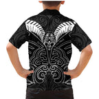 Kia Kaha Te Reo Maori Family Matching Mermaid Dress and Hawaiian Shirt Aotearoa Hei Tiki With Hongi