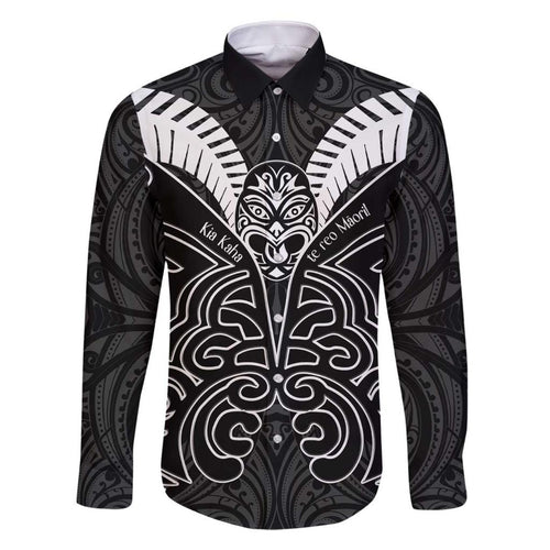 Kia Kaha Te Reo Maori Family Matching Off Shoulder Short Dress and Hawaiian Shirt Aotearoa Hei Tiki With Hongi
