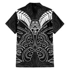 Kia Kaha Te Reo Maori Family Matching Short Sleeve Bodycon Dress and Hawaiian Shirt Aotearoa Hei Tiki With Hongi