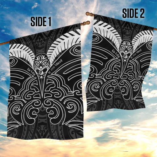 Kia Kaha Te Reo Maori Garden Flag Aotearoa Hei Tiki With Hongi