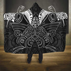 Kia Kaha Te Reo Maori Hooded Blanket Aotearoa Hei Tiki With Hongi