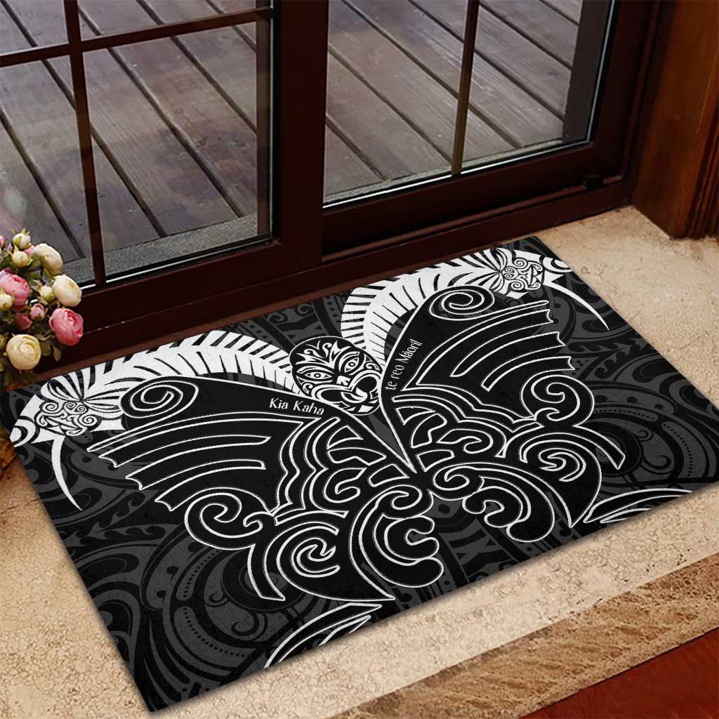 Kia Kaha Te Reo Maori Rubber Doormat Aotearoa Hei Tiki With Hongi