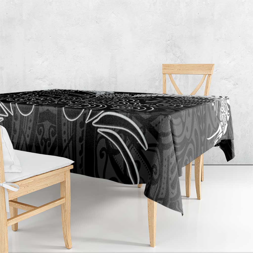 Kia Kaha Te Reo Maori Tablecloth Aotearoa Hei Tiki With Hongi
