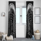 Kia Kaha Te Reo Maori Window Curtain Aotearoa Hei Tiki With Hongi