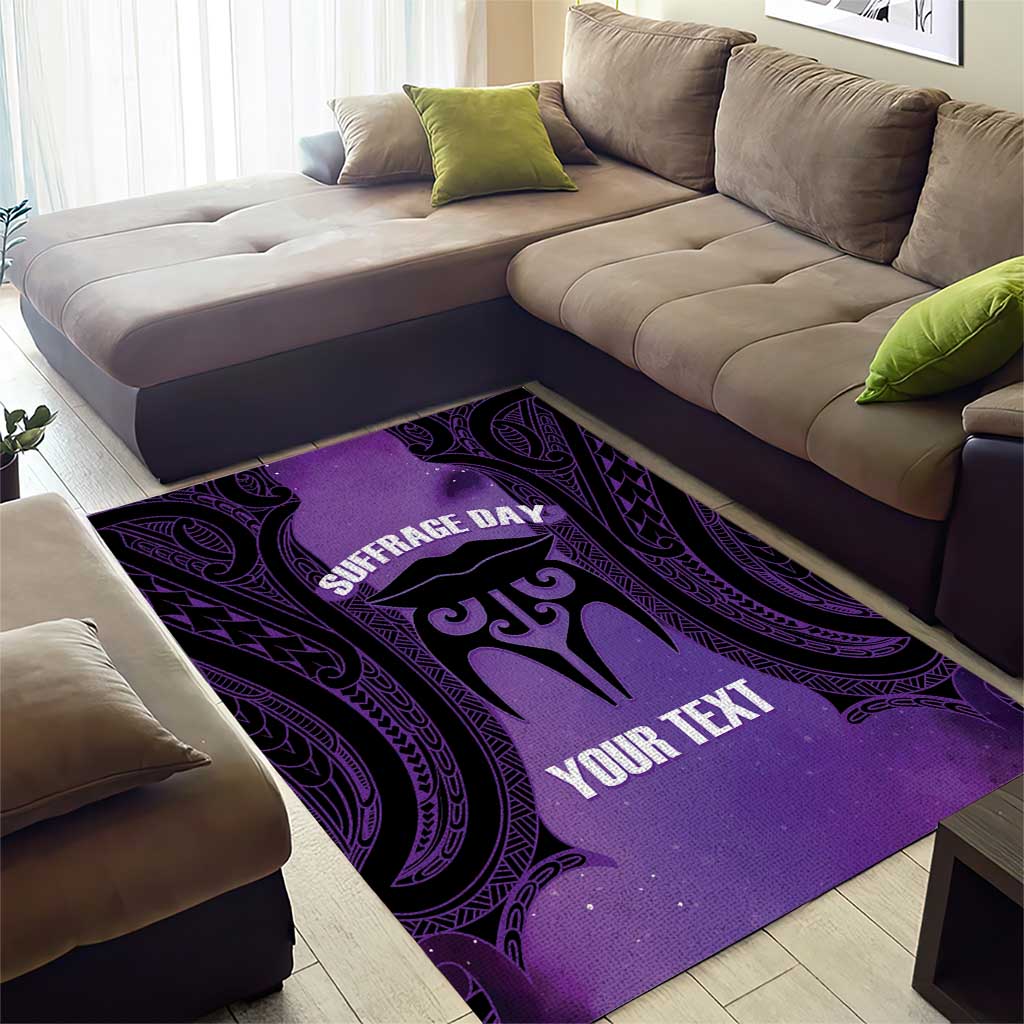 Personalised New Zealand Suffrage Day Area Rug Maori Tattoo Galaxy Vibe - Aussie Hoodie