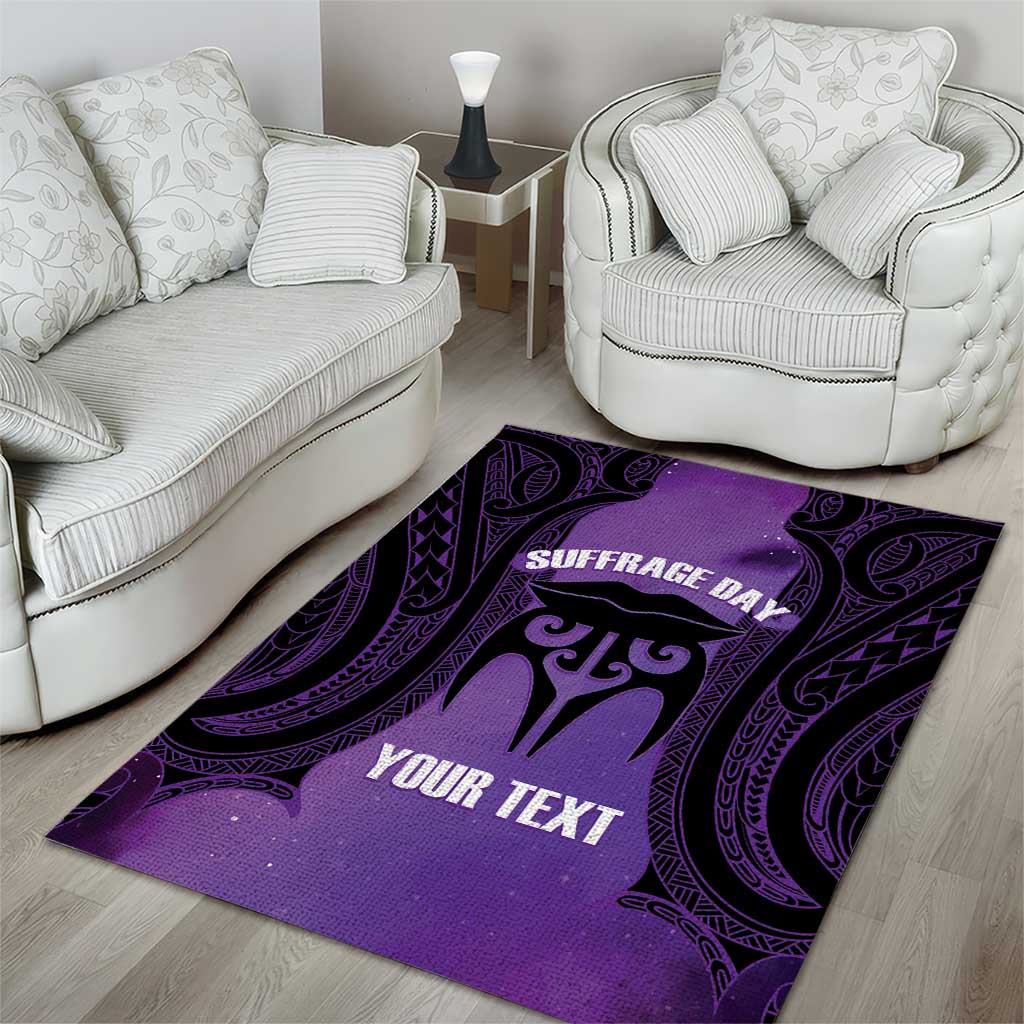 Personalised New Zealand Suffrage Day Area Rug Maori Tattoo Galaxy Vibe - Aussie Hoodie