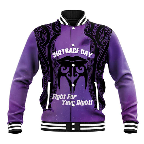 Personalised New Zealand Suffrage Day Baseball Jacket Maori Tattoo Galaxy Vibe - Aussie Hoodie