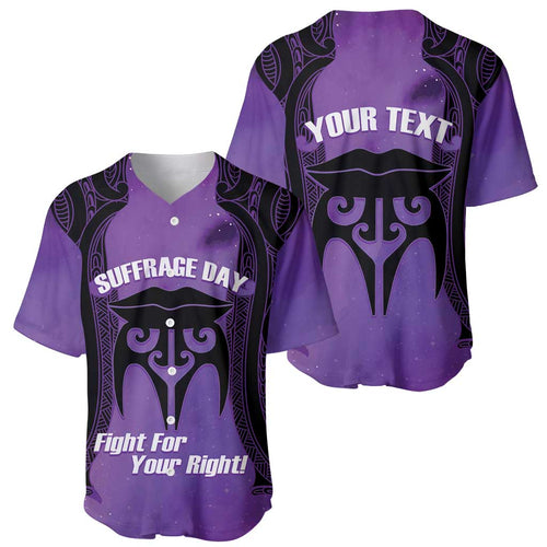 Personalised New Zealand Suffrage Day Baseball Jersey Maori Tattoo Galaxy Vibe - Aussie Hoodie