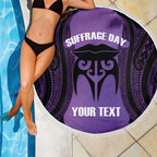 Personalised New Zealand Suffrage Day Beach Blanket Maori Tattoo Galaxy Vibe - Aussie Hoodie